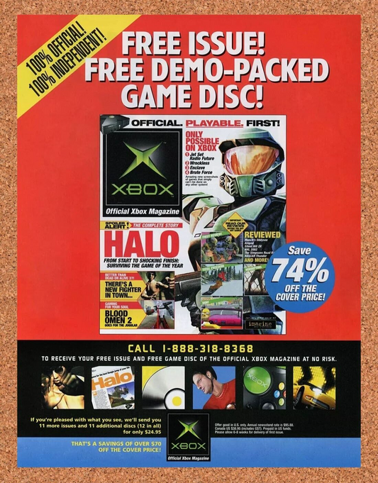 Halo Xbox Original 2003 Ad Authentic Official Microsoft Xbox Magazine Promo