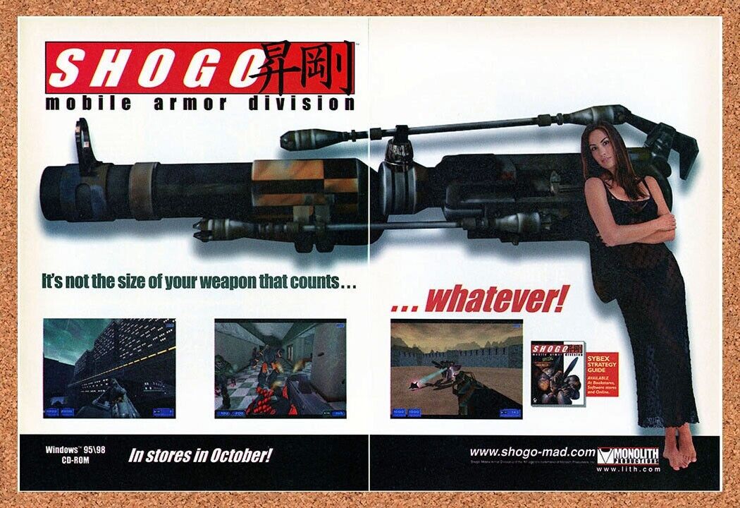 Shogo Mobile Armor Division PC Original 1998 Vintage Ad - Video Game Promo