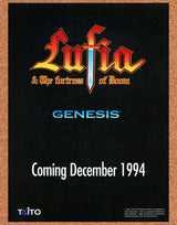 Lufia Fortress of Doom Genesis Original 1994 Print Ad Authentic Video Game Promo