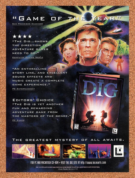1996 The Dig Game Of the Year Original Advertisement / Retro Wall Art v1
