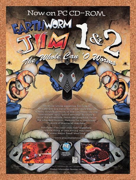 1996 Earthworm Jim 1 & 2 PC Original Advertisement / Retro Promo v1