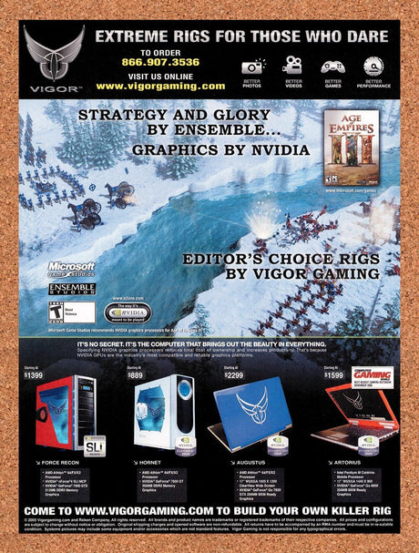 2006 Age Of Empires III Vigor Gaming Rigs Original Ad / Retro Wall Art