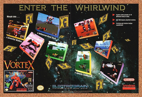 Vortex SNES Original 1994 Print Ad Authentic Nintendo Video Game Art Promo