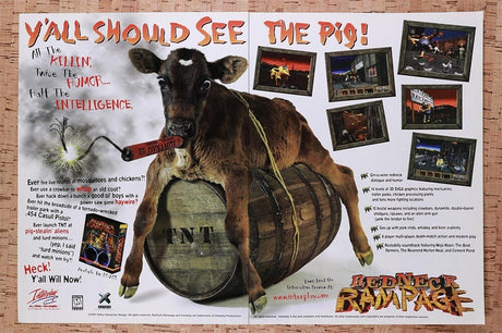 1997 Redneck Rampage 1 PC Original Advertisement / Retro Wall Art v1