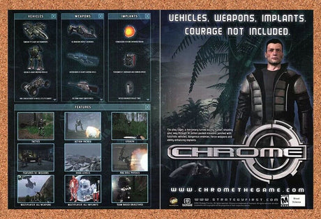 Chrome PC Original 2005 Ad Authentic Windows FPS Video Game Promo Art