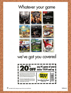 2002 Best Buy PC Games Rebate Original Advertisement / Retro Promo v5