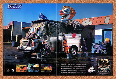 1998 Twisted Metal 4 PS1 Original Advertisement / Retro Wall Art v2