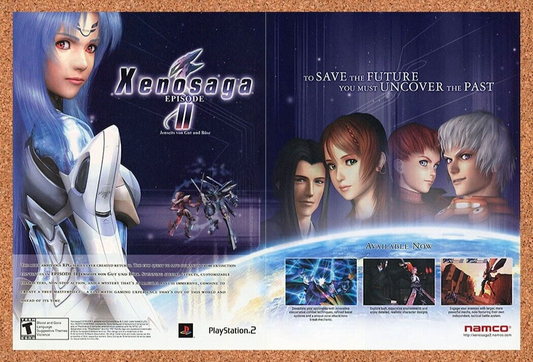 Xenosaga Episode 2 PS2 Original 2004 Ad Authentic Video Game Promo v1