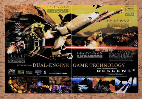 1999 Descent 3 PC Original Advertisement / Retro Wall Art v3