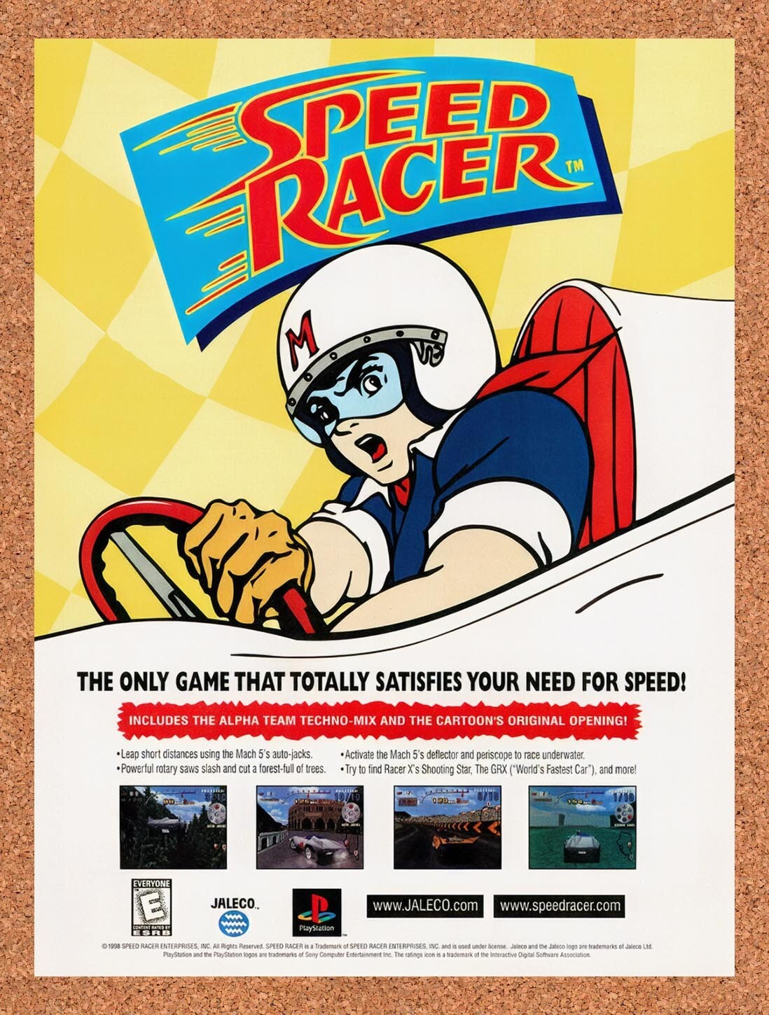 1998 Speed Racer PS1 Original Advertisement / Retro Wall Art v3