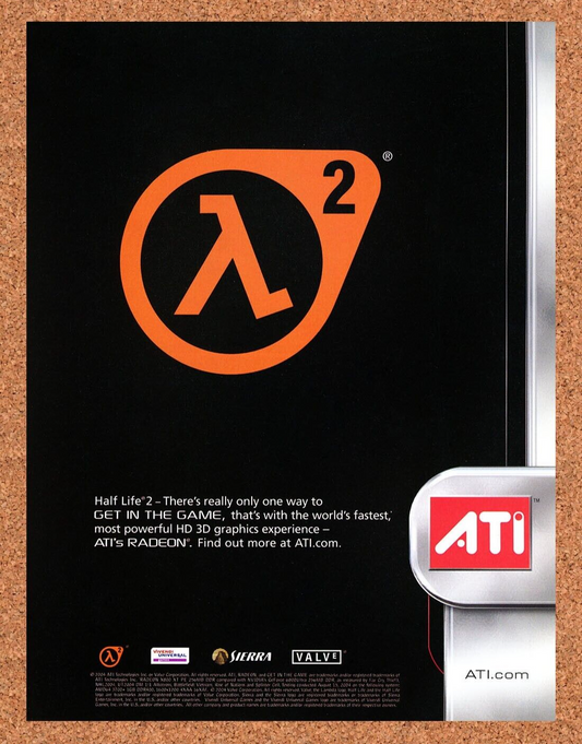 Half-Life 2 PC Original 2003 Ad Authentic ATI GPU Sierra Video Game Promo