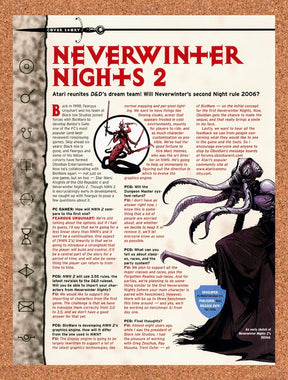 2004 Neverwinter Nights 2 PC Q&A Original Advertisement / Retro Promo vr1
