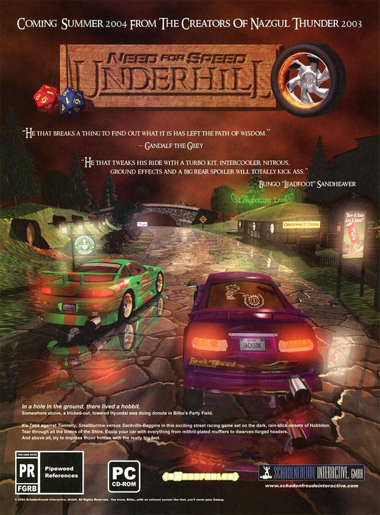 Need For Speed Underhill PC Original 2005 Ad Funny Parody Video Game Promo