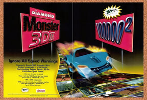 1998 Voodoo 2 Diamond Monster 3DII Original Advertisement / Retro Promo v3