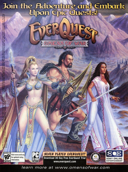 EverQuest Omens Of War PC Original 2005 Ad Authentic Expansion Video Game Promo