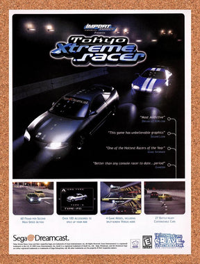 1999 Tokyo Xtreme Racer Dreamcast Original Advertisement / Retro Promo v1
