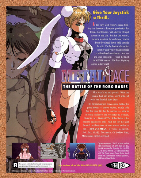 1993 Metal & Lace The Battle Of The Robo Bases MS-DOS Original Ad / Wall Art v1