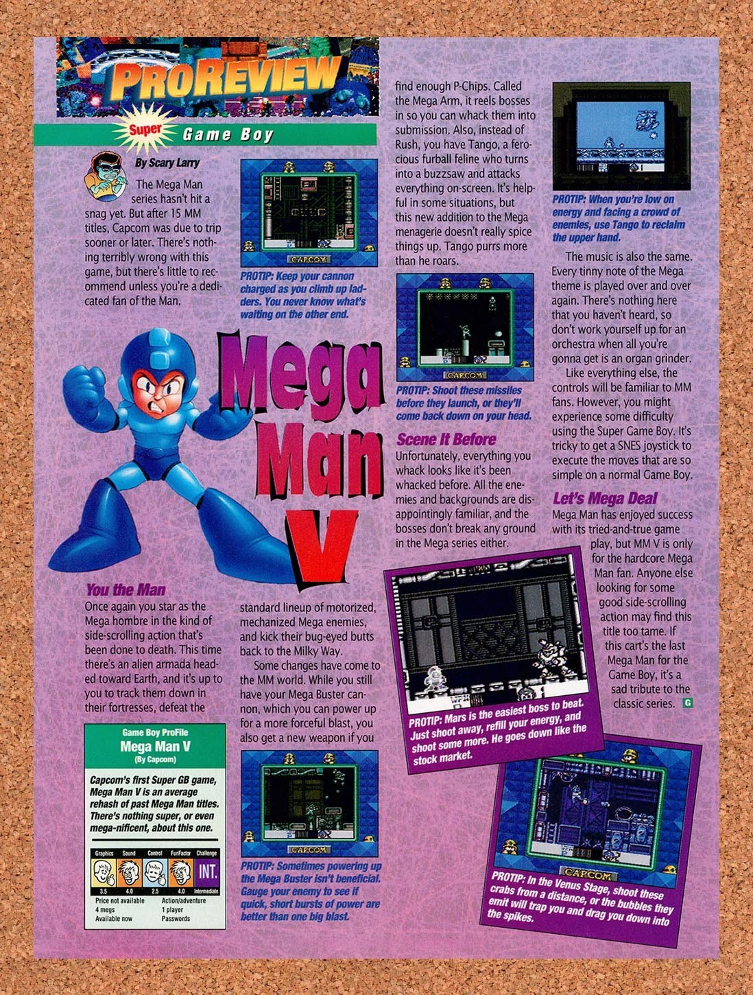 1994 Mega Man V Game Boy Original Advertisement / Retro Promo vr2
