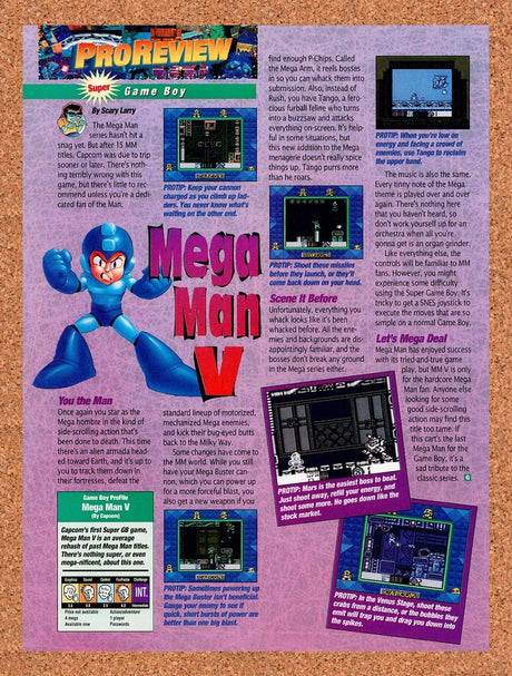 1994 Mega Man V Game Boy Original Advertisement / Retro Promo vr2