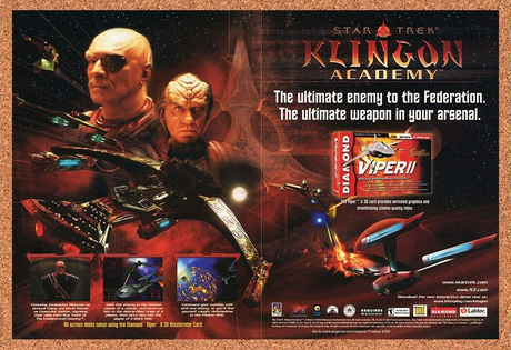 Star Trek Klingon Academy PC Original 2002 Ad Authentic Viper II 3D Card Promo