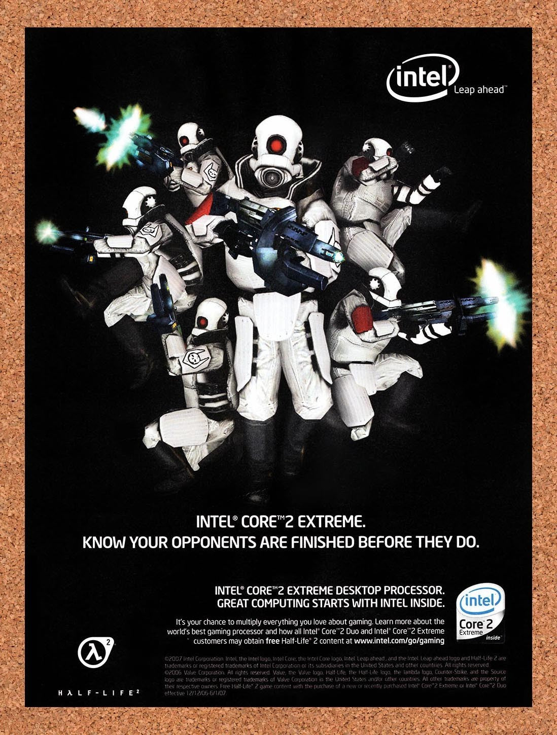 2007 Half-Life 2 Intel Core 2 Original Advertisement / Retro Promo v5
