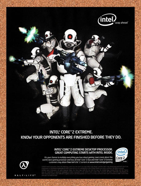 2007 Half-Life 2 Intel Core 2 Original Advertisement / Retro Promo v5