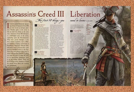 Assassin's Creed III PS Vita 3 Original 2014 Ad Authentic Video Game Promo