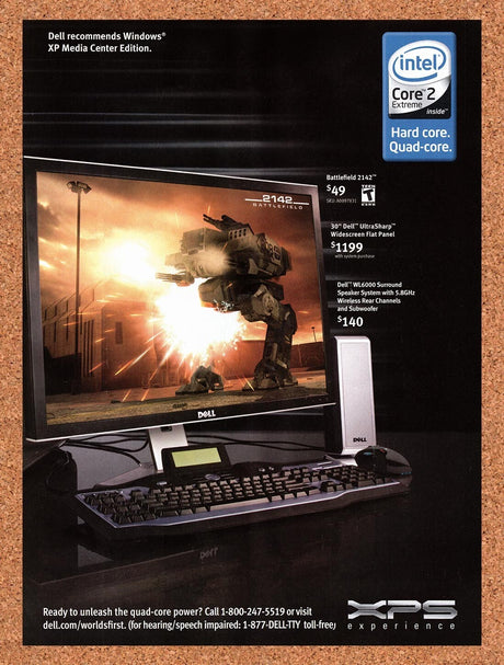 2007 Battlefield 2142 Dell XPS 710 Original Advertisement / Retro Promo v5