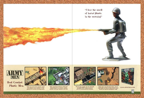 Army Men PC Original 2000 Ad Print Authentic Funny Tactics Video Game Promo