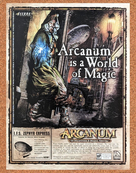 Arcanum Steamworks And Magick PC Original 2002 Ad Authentic Video Game Promo v2