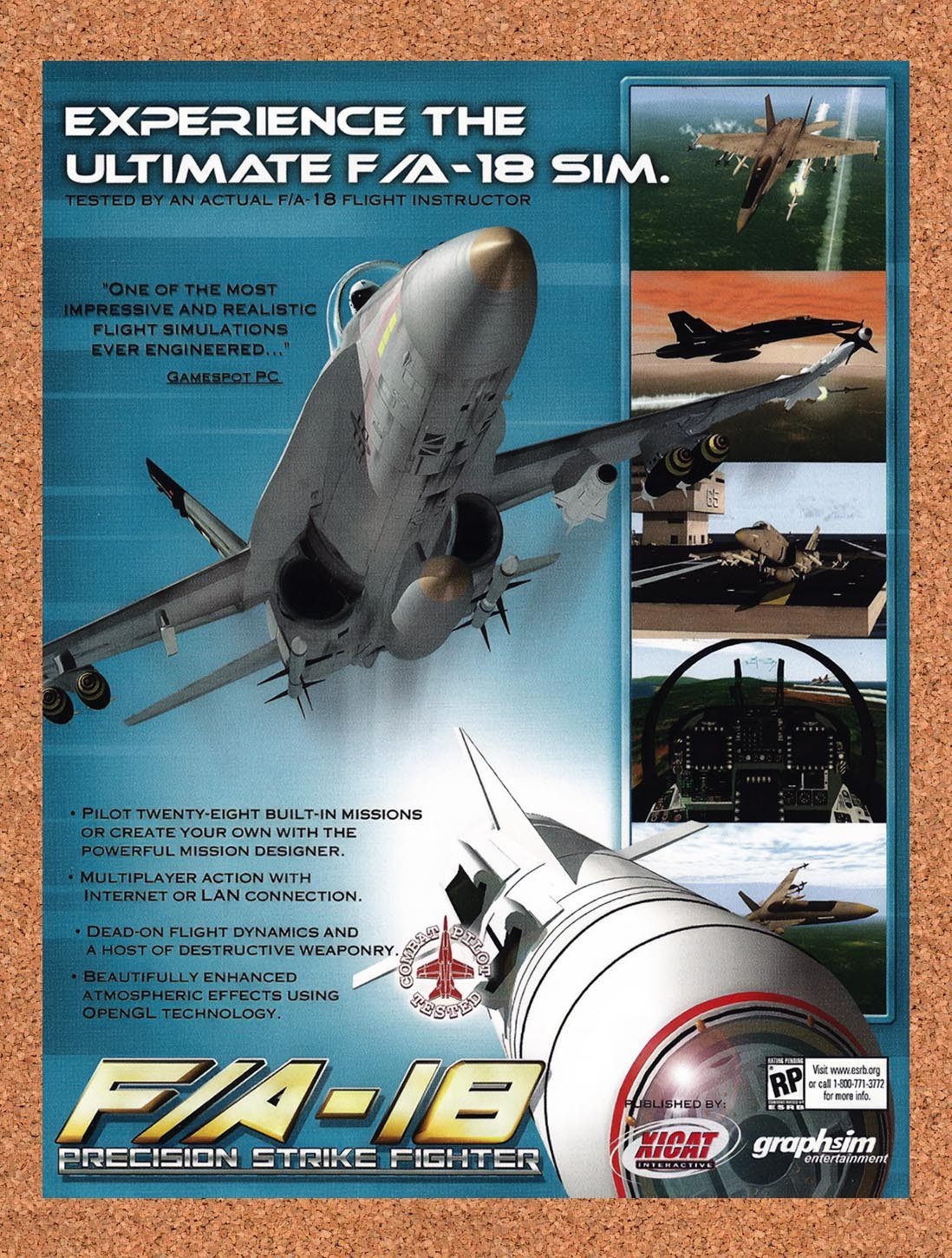 2001 F/A-18 Precision Strike Fighter PC Original Advertisement / Retro Promo v1
