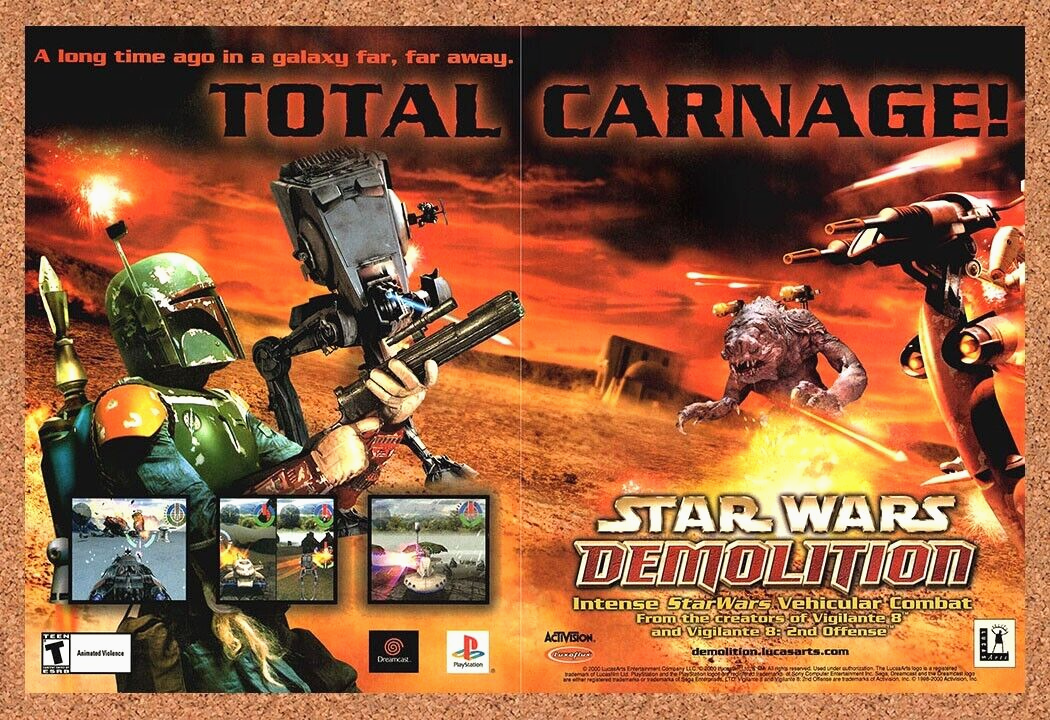 Star Wars Demolition PS2 Original 2002 Print Ad Authentic Video Game Art Promo