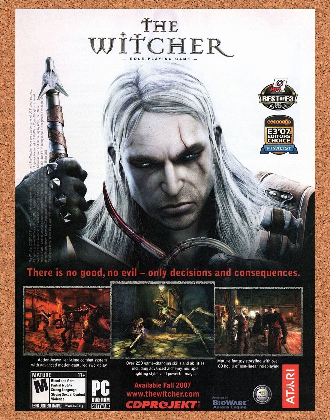 The Witcher PC Original 2004 Vintage Ad - Video Game Art Promo