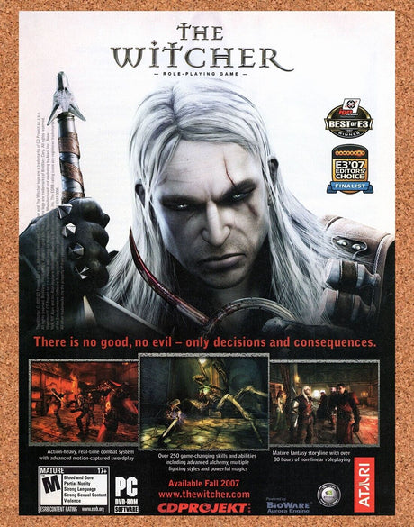 The Witcher PC Original 2004 Vintage Ad - Video Game Art Promo