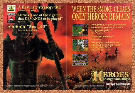 1996 Heroes Of Might & Magic PC Original Advertisement / Retro Promo v3