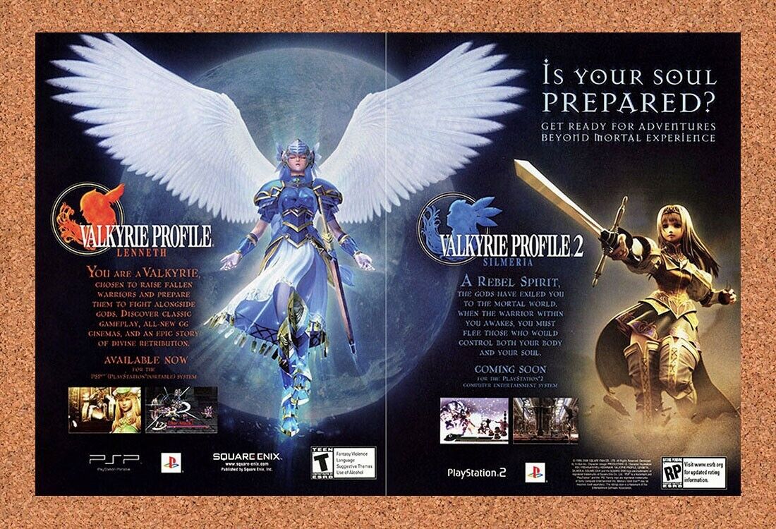 Valkyrie Profile Lenneth PS2 Original 2000 Ad Authentic Square Enix Promo