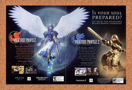 Valkyrie Profile Lenneth PS2 Original 2000 Ad Authentic Square Enix Promo