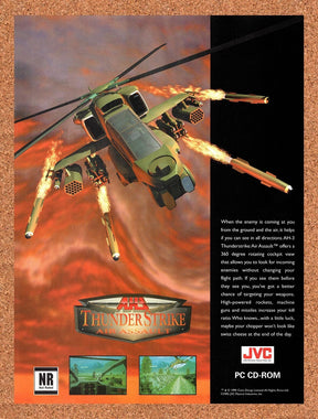 1995 AH-3 Thunderstrike PC Original Advertisement / Retro Promo v2