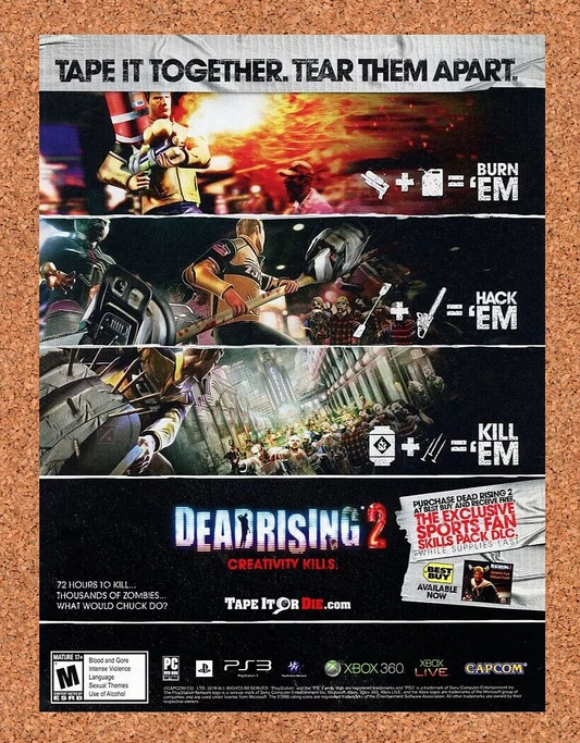 Deadrising 2 Xbox 360 Original 2010 Ad Authentic Horror Video Game Promo