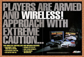 1993 Nintendo SNES Dual Turbo Controller Original Ad / Retro Wall Art v6