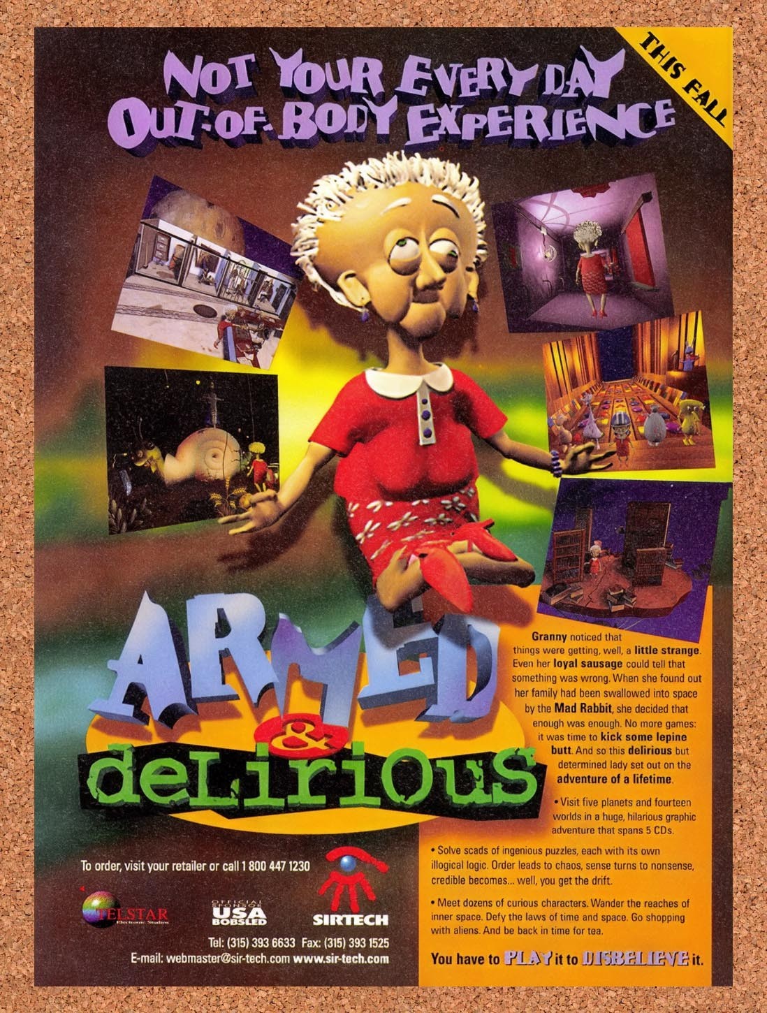 1997 Armed & Delirious PC Original Advertisement / Retro Promo v1