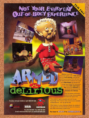 1997 Armed & Delirious PC Original Advertisement / Retro Promo v1