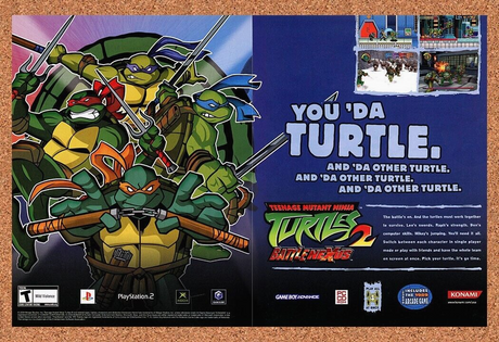 TMNT Ninja Turtles 2 BattleNexus PS2 Original 2005 Ad Authentic Video Game Promo