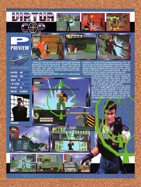 1995 Virtua Cop Saturn Original Advertisement / Retro Promo vr1