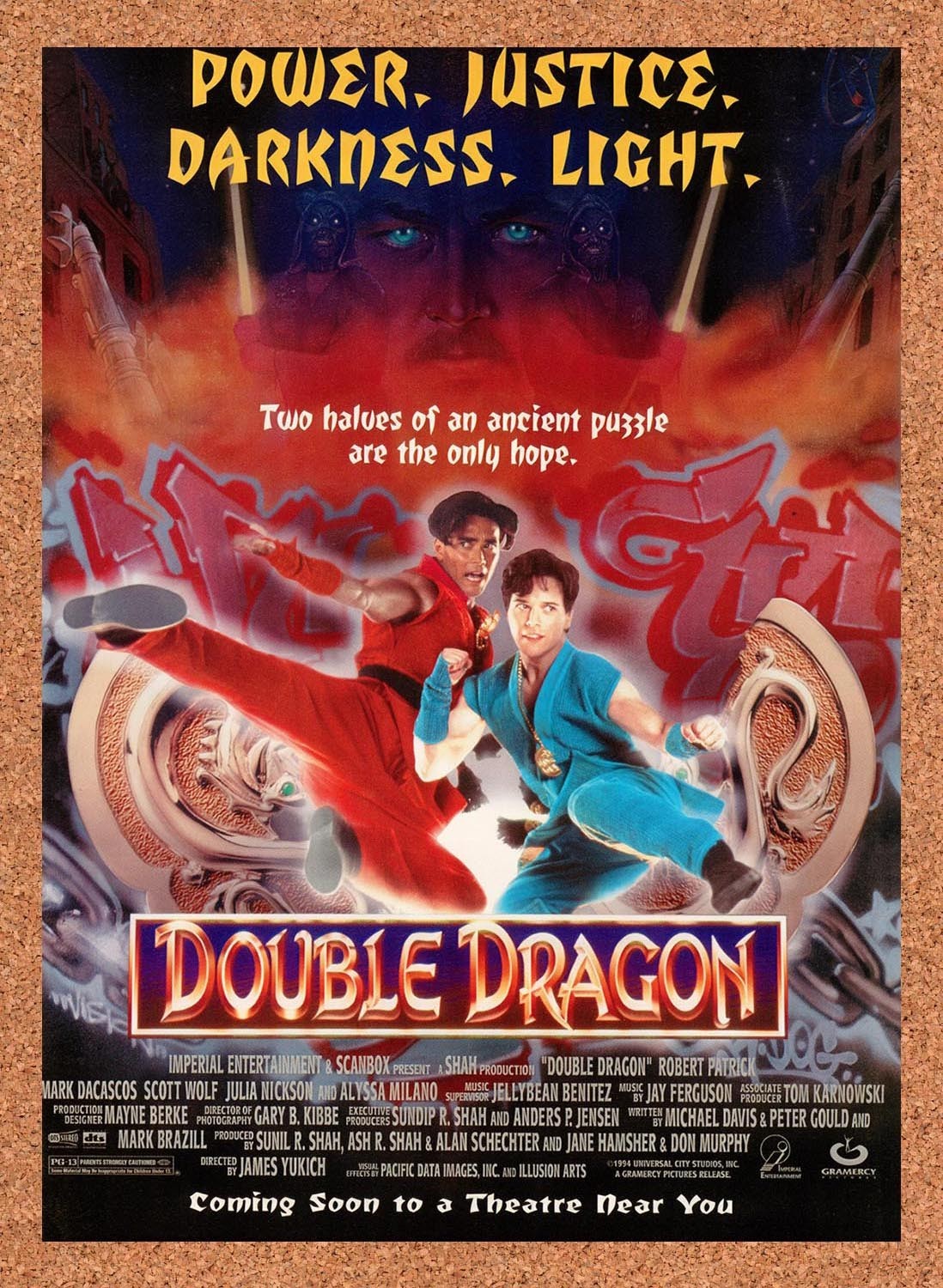 1994 Double Dragon Movie Release Original Advertisement / Retro Promo v1