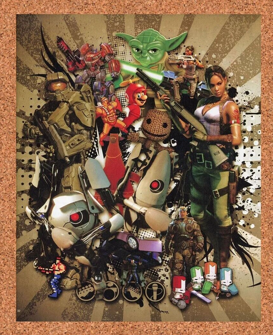 Video Game Promo Collage Original 2012 Ad Authentic Halo Star Wars Artwork