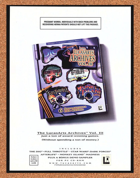 LucasArts PC Games Original 1999 Print Ad Authentic Video Games Art Promo