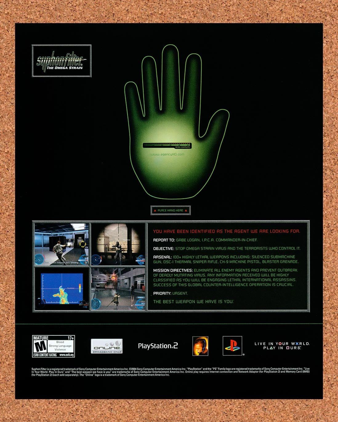 2004 Syphon Filter The Omega Strain PS2 Original Advertisement / Retro Promo v1