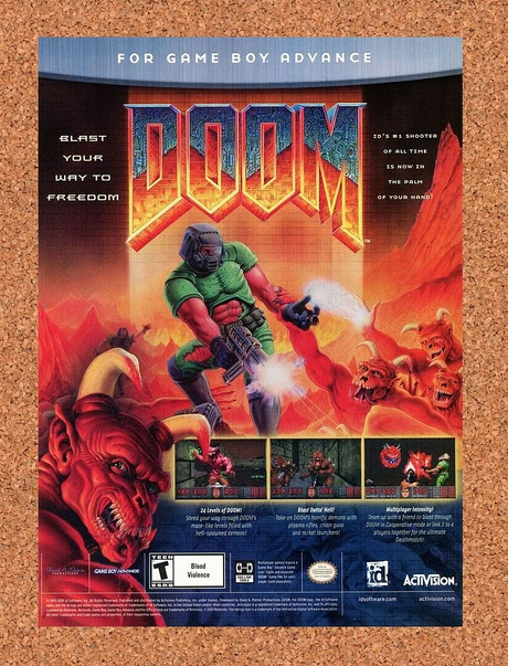 Doom GBA Gameboy Advance Original 2003 Ad Authentic id Software Video Game Promo