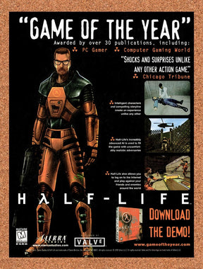 1999 Half-Life GOTY Original Advertisement / Retro Promo v12